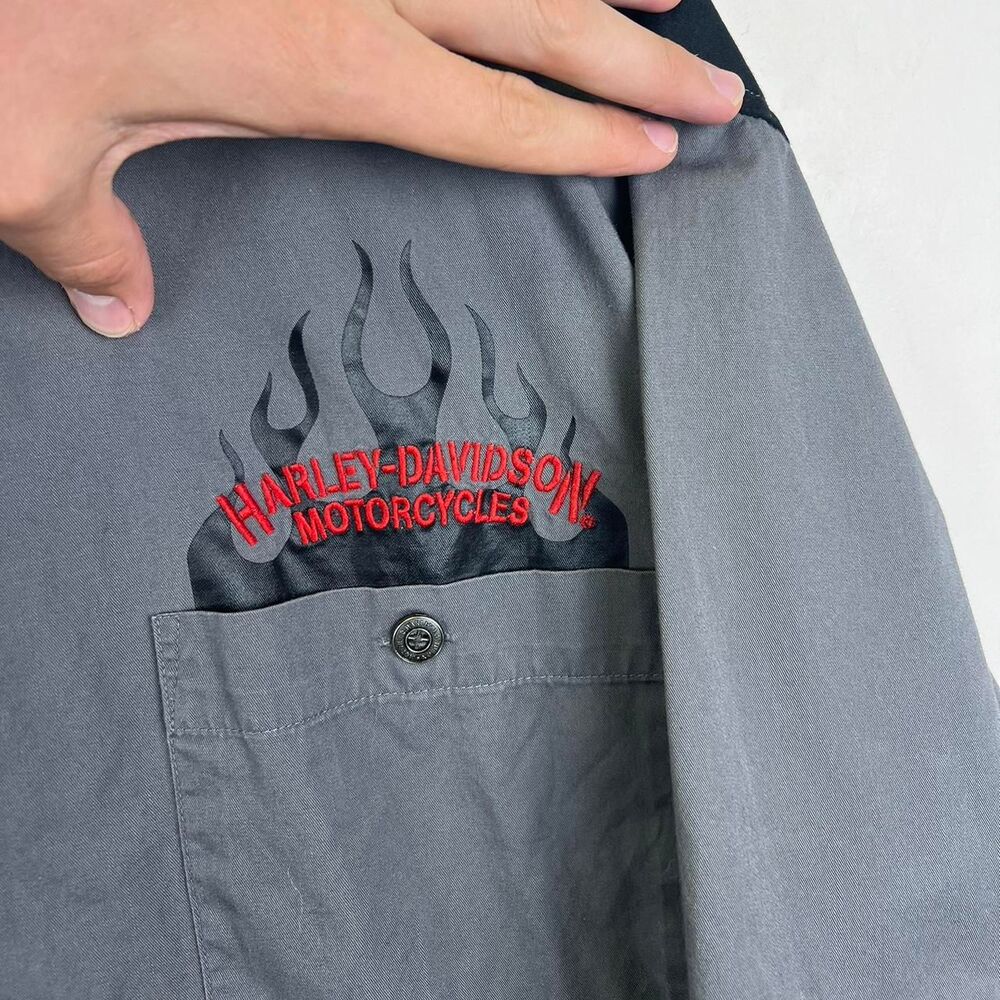 Harley Davidson Men's Mechanic Button Down Shirt Size Large - Picture 5 of 7